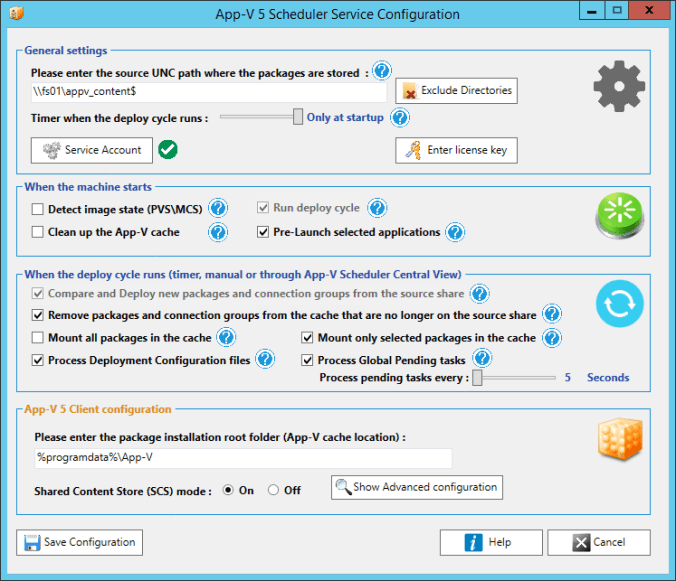 Configuration Window